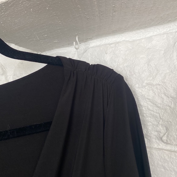 Lauren Ralph Lauren Dress 16 black v neck gathered on the side - Picture 8 of 12